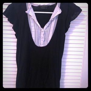 BCBG MaxAzria black and white top